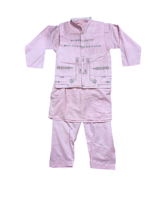 TRADITIONAL KURTA, PAJAMA AND COAT SET FOR BOYS - ETHNIC WEAR- 309