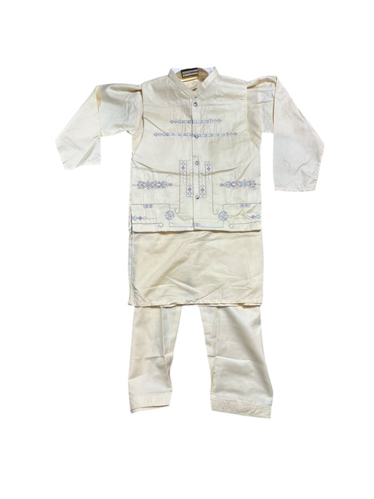 TRADITIONAL KURTA, PAJAMA AND COAT SET FOR BOYS - ETHNIC WEAR- 310