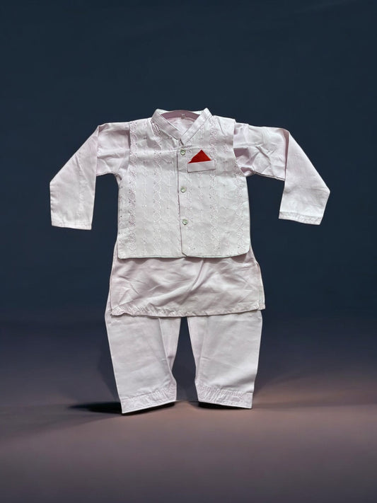 TRADITIONAL KURTA, PAJAMA AND COAT SET FOR BOYS - ETHNIC WEAR- 319