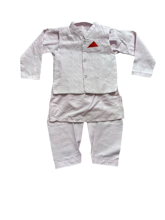 TRADITIONAL KURTA, PAJAMA AND COAT SET FOR BOYS - ETHNIC WEAR- 319