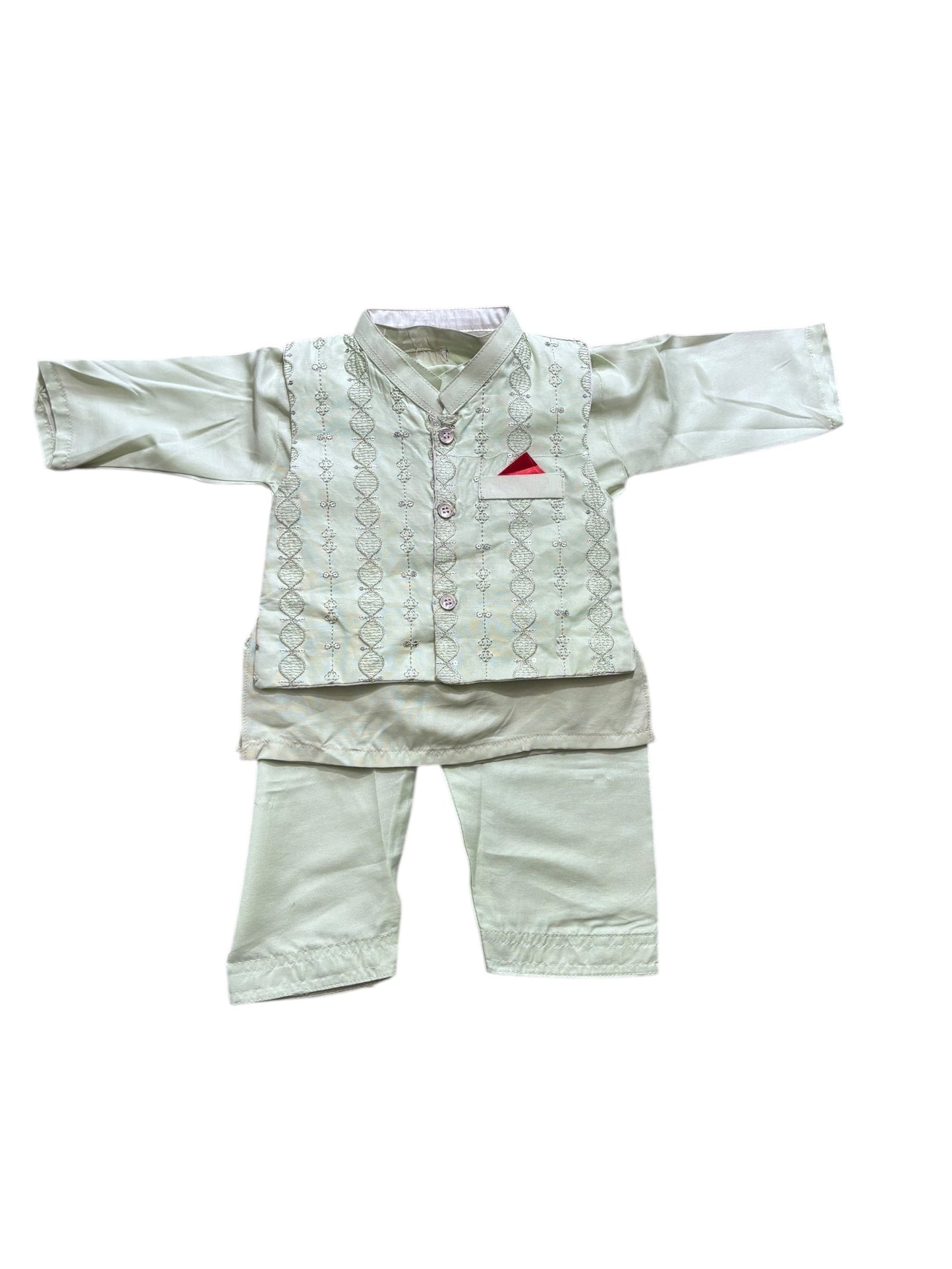 TRADITIONAL KURTA, PAJAMA AND COAT SET FOR BOYS - ETHNIC WEAR- 320