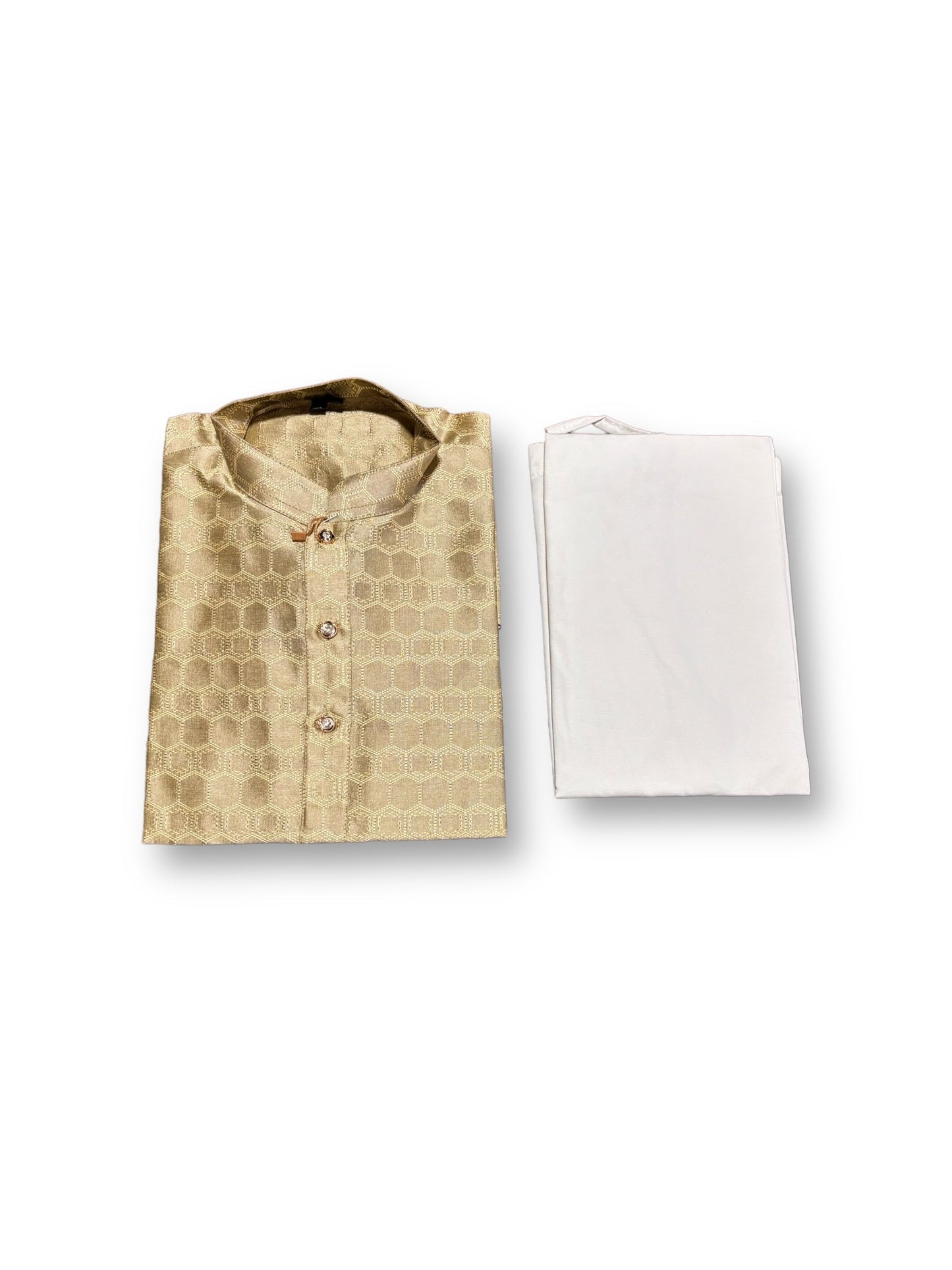 TRADITIONAL BOYS CLOUDY GRAY SILK KURTA PAJAMA - 6375