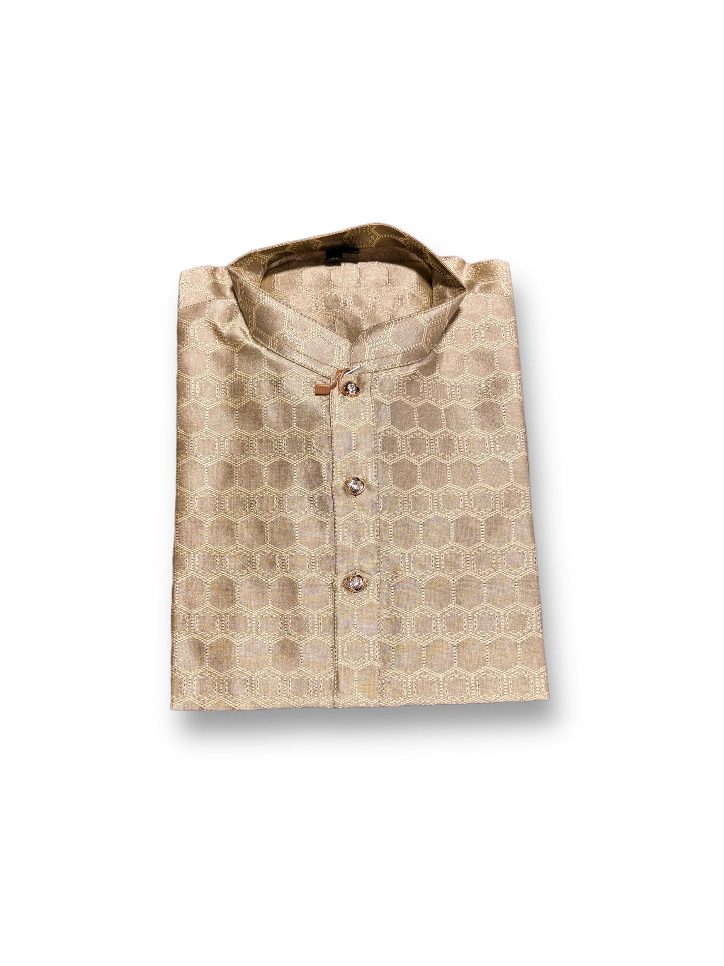 TRADITIONAL BOYS CLOUDY GRAY SILK KURTA PAJAMA - 6375