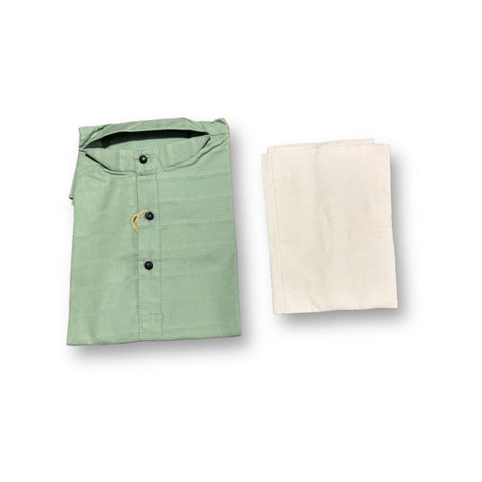 TRADITIONAL BOYS GREEN COTTON KURTA PAJAMA - 1009