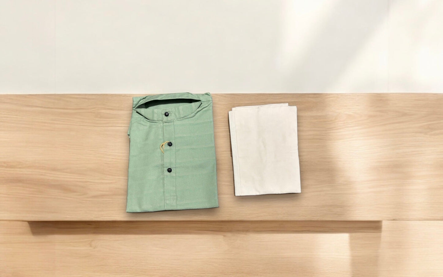 TRADITIONAL BOYS GREEN COTTON KURTA PAJAMA - 1009