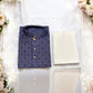 TRADITIONAL BOYS NAVY BLUE PRINTED KURTA PAJAMA - 6441
