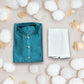 TRADITIONAL- BOYS RAMA BLUE SILK KURTA PAJAMA - 6216