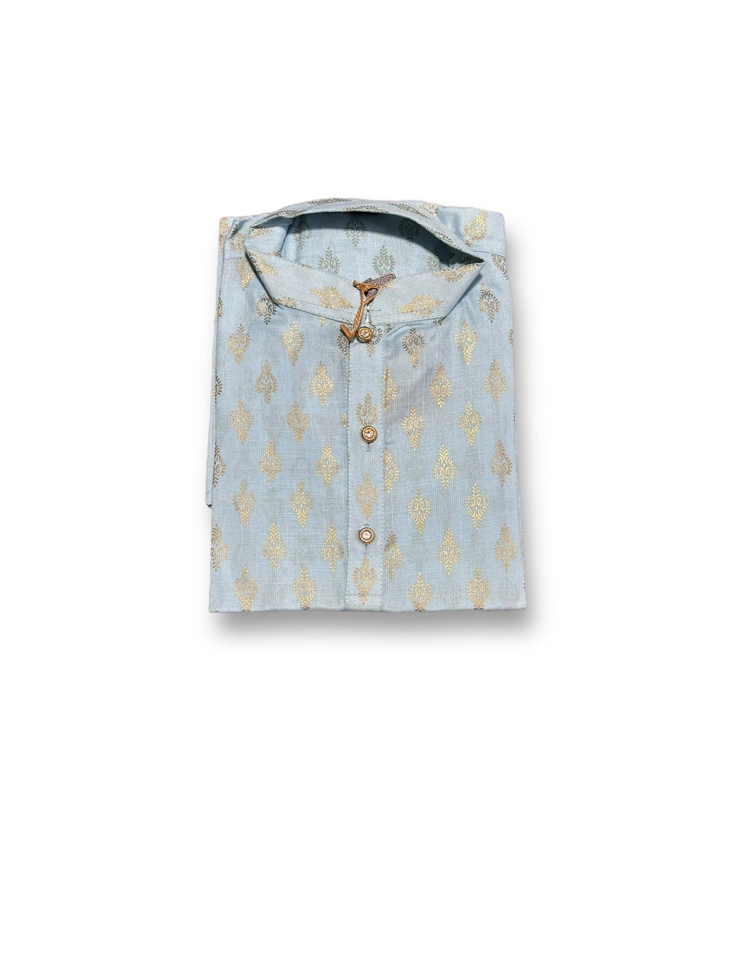TRADITIONAL BOYS SKY BLUE PRINTED KURTA PAJAMA - 6428