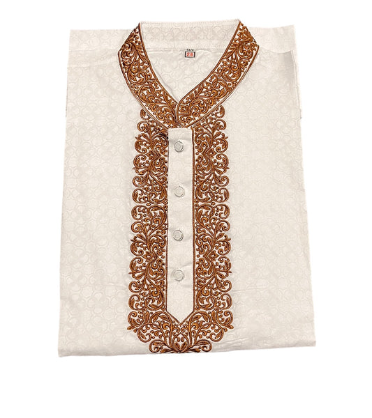 TRADITIONAL WHITE CLASSIC COMFORT: BOYS COTTON KURTA - 09