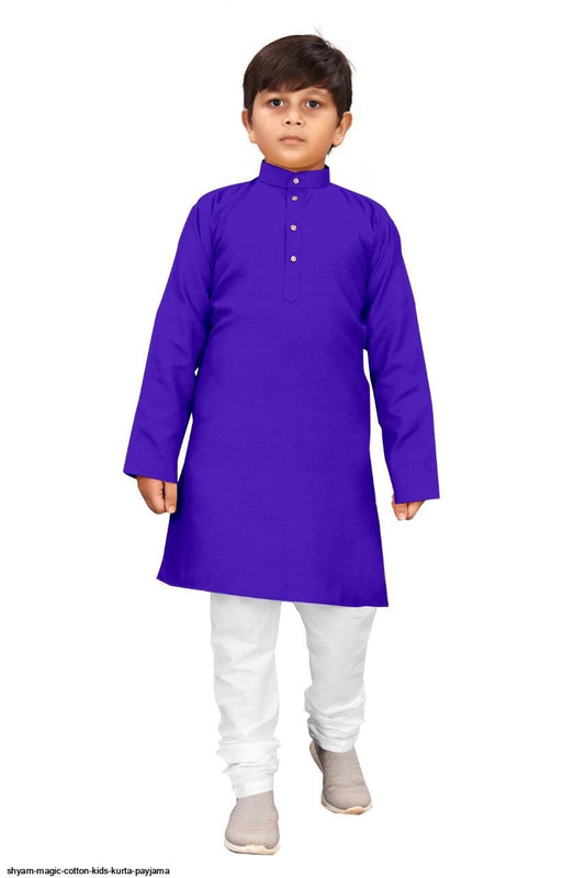 TRADITIONAL BOYS COTTON KURTA PAYJAMA SET - A