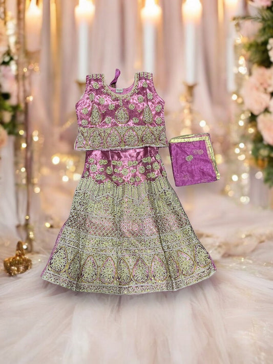 TRADITIONAL GIRLS LEHENGA CHOLI SET – ETHNIC WEAR FOR KIDS-013
