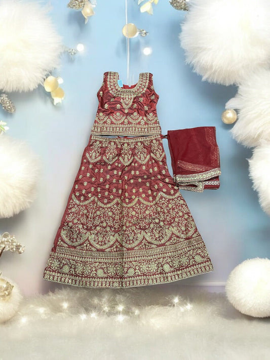 TRADITIONAL GIRLS LEHENGA CHOLI SET – ETHNIC WEAR FOR KIDS-027