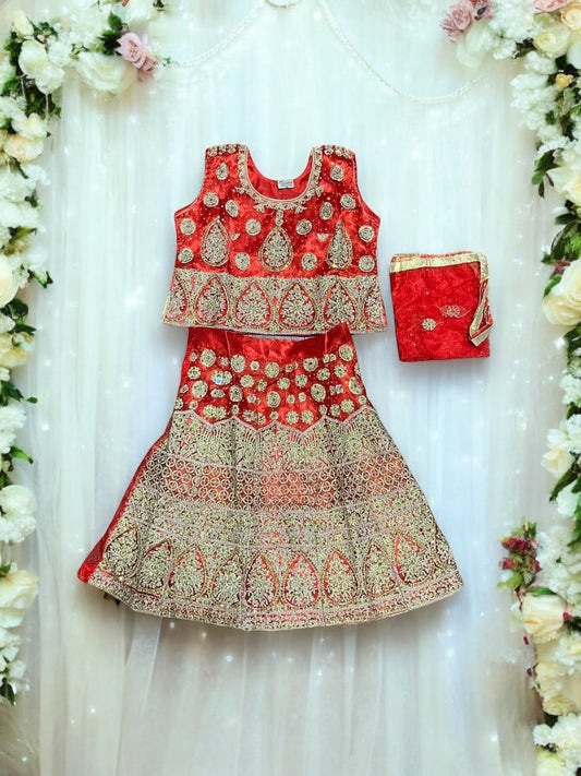 TRADITIONAL GIRLS LEHENGA CHOLI SET – ETHNIC WEAR FOR KIDS-015