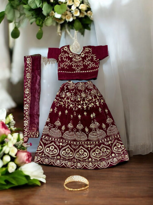 TRADITIONAL GIRLS LEHENGA CHOLI SET – ETHNIC WEAR FOR KIDS-033
