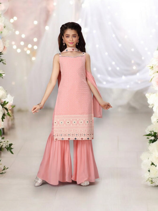 TRADITIONAL DESIGNER FESTIVE WEAR HEAVY GEORGETTE SALWAR KAMEEZ SUIT FOR GIRLS-03