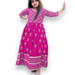 TRADITIONAL FOIL PRINTED GOWN SUIT FOR YOUNG GIRLS - ETHNIC WEAR - 08