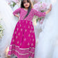 TRADITIONAL FOIL PRINTED GOWN SUIT FOR YOUNG GIRLS - ETHNIC WEAR - 08
