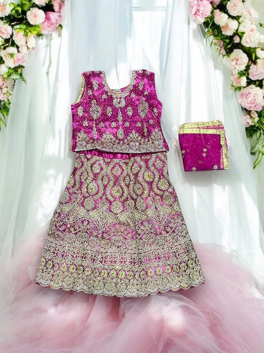 TRADITIONAL GIRLS LEHENGA CHOLI SET – ETHNIC WEAR FOR KIDS-010