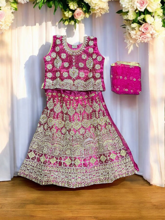 TRADITIONAL GIRLS LEHENGA CHOLI SET – ETHNIC WEAR FOR KIDS-011