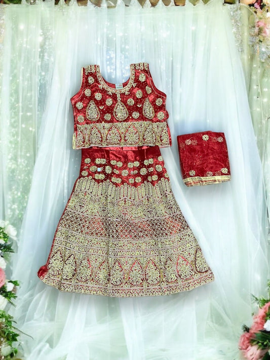 TRADITIONAL GIRLS LEHENGA CHOLI SET – ETHNIC WEAR FOR KIDS-014
