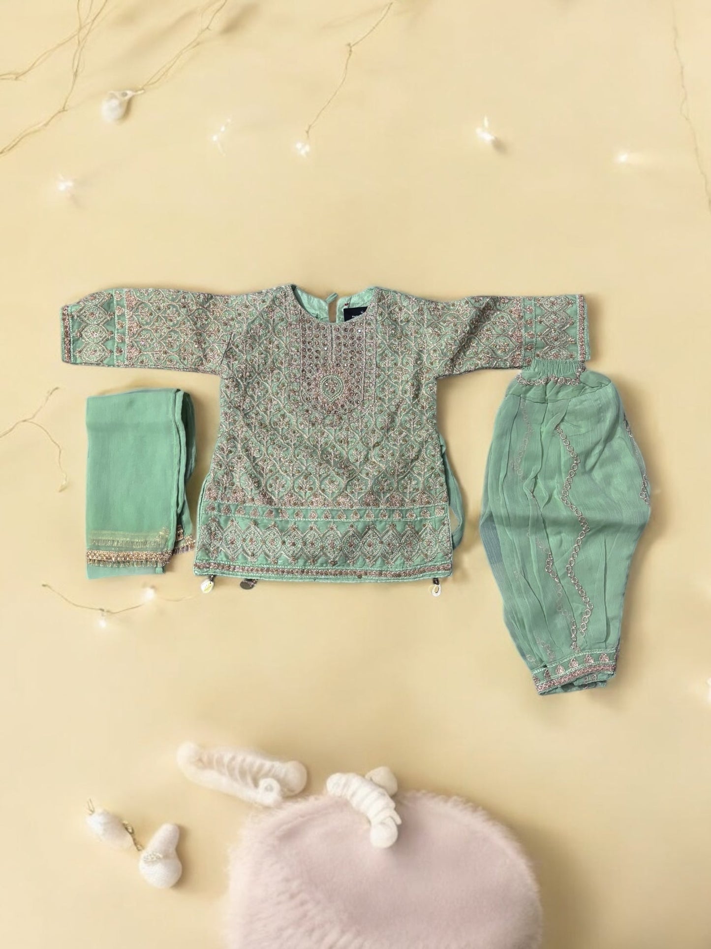 TRADITIONAL DESIGNER SALWAR KAMEEZ FOR LITTLE GIRLS - ELEGANT & STYLISH ETHNIC WEAR- 201