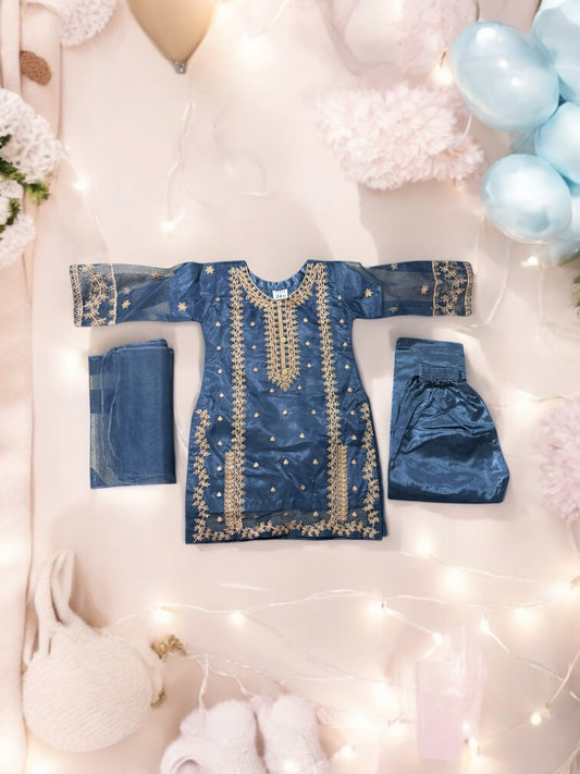 TRADITIONAL DESIGNER SALWAR KAMEEZ FOR LITTLE GIRLS - ELEGANT & STYLISH ETHNIC WEAR- 202
