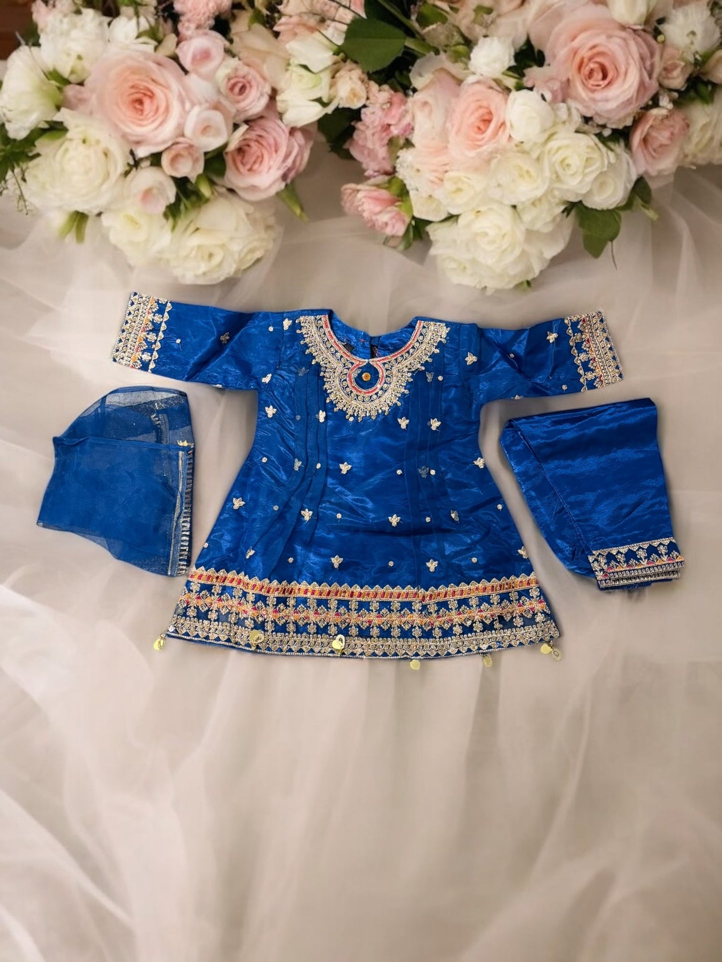 TRADITIONAL DESIGNER SALWAR KAMEEZ FOR LITTLE GIRLS - ELEGANT & STYLISH ETHNIC WEAR- 203