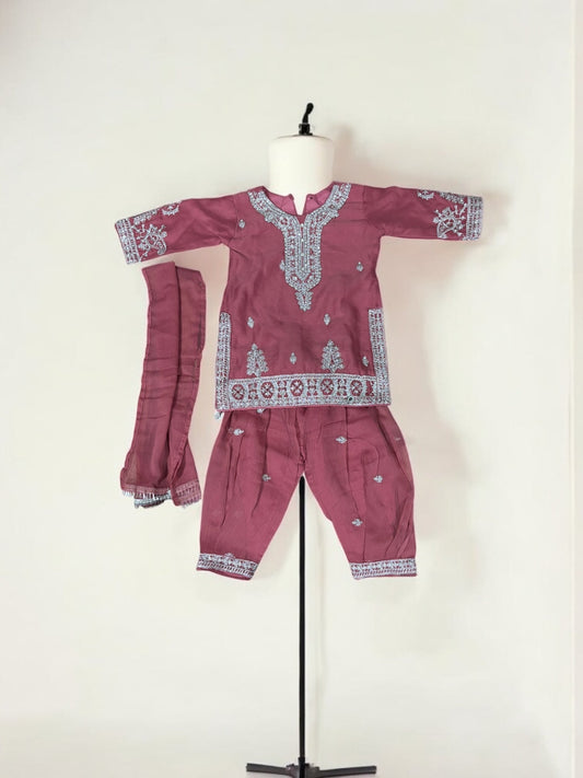 TRADITIONAL DESIGNER SALWAR KAMEEZ FOR LITTLE GIRLS - ELEGANT & STYLISH ETHNIC WEAR- 204