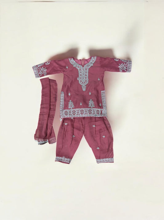 TRADITIONAL DESIGNER SALWAR KAMEEZ FOR LITTLE GIRLS - ELEGANT & STYLISH ETHNIC WEAR- 204