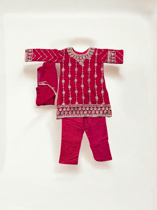 TRADITIONAL DESIGNER SALWAR KAMEEZ FOR LITTLE GIRLS - ELEGANT & STYLISH ETHNIC WEAR- 208