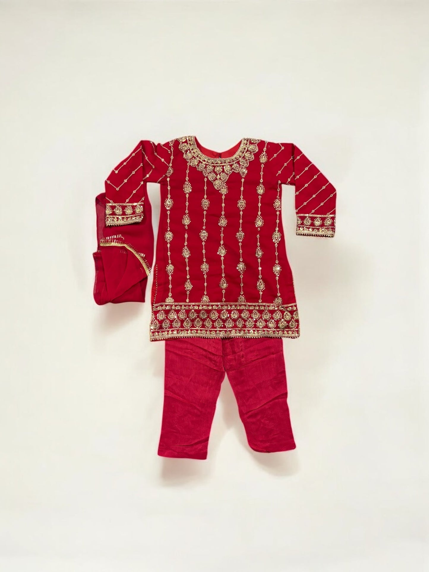 TRADITIONAL DESIGNER SALWAR KAMEEZ FOR LITTLE GIRLS - ELEGANT & STYLISH ETHNIC WEAR- 208