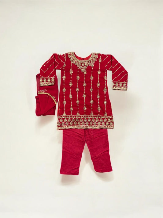 TRADITIONAL DESIGNER SALWAR KAMEEZ FOR LITTLE GIRLS - ELEGANT & STYLISH ETHNIC WEAR- 208