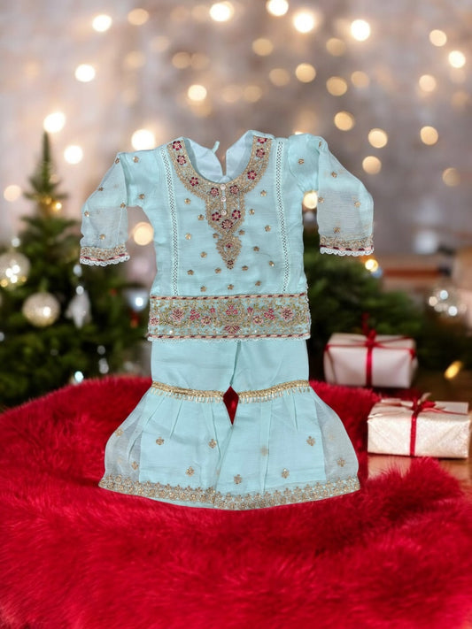 TRADITIONAL DESIGNER SALWAR KAMEEZ FOR LITTLE GIRLS - ELEGANT & STYLISH ETHNIC WEAR- 209