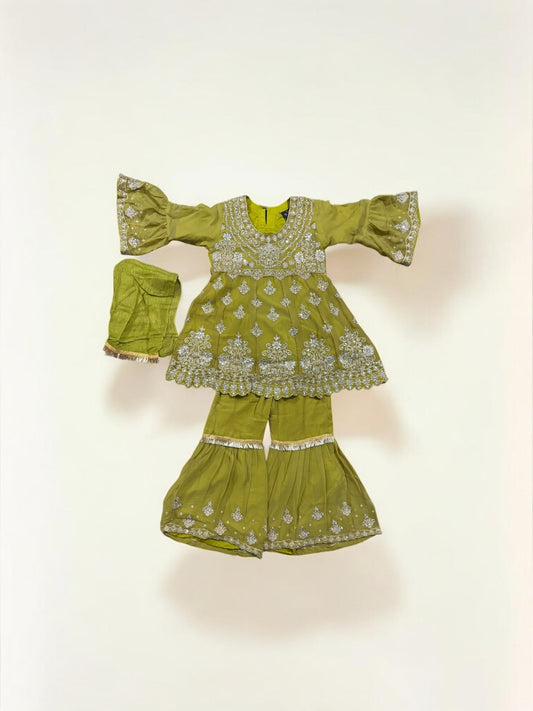 TRADITIONAL DESIGNER SALWAR KAMEEZ FOR LITTLE GIRLS - ELEGANT & STYLISH ETHNIC WEAR- 213