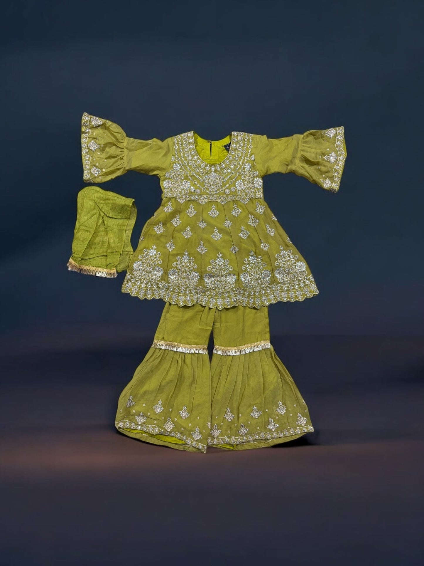 TRADITIONAL DESIGNER SALWAR KAMEEZ FOR LITTLE GIRLS - ELEGANT & STYLISH ETHNIC WEAR- 213