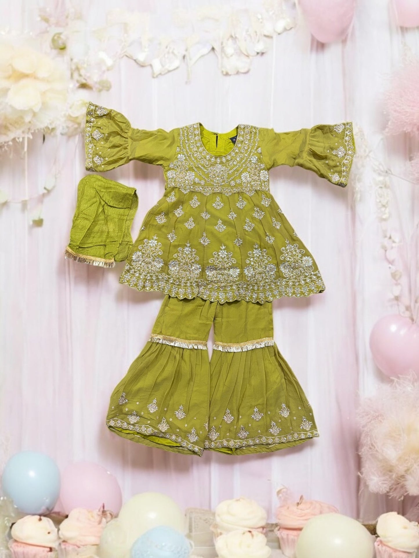 TRADITIONAL DESIGNER SALWAR KAMEEZ FOR LITTLE GIRLS - ELEGANT & STYLISH ETHNIC WEAR- 213