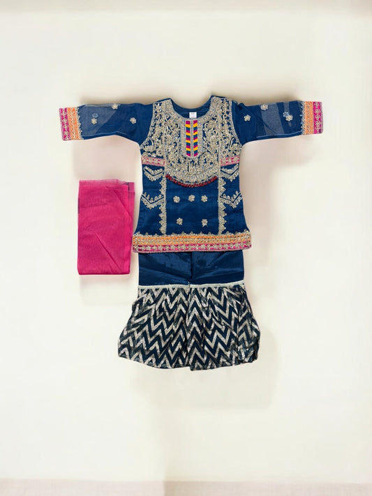 TRADITIONAL DESIGNER SALWAR KAMEEZ FOR LITTLE GIRLS - ELEGANT & STYLISH ETHNIC WEAR- 214