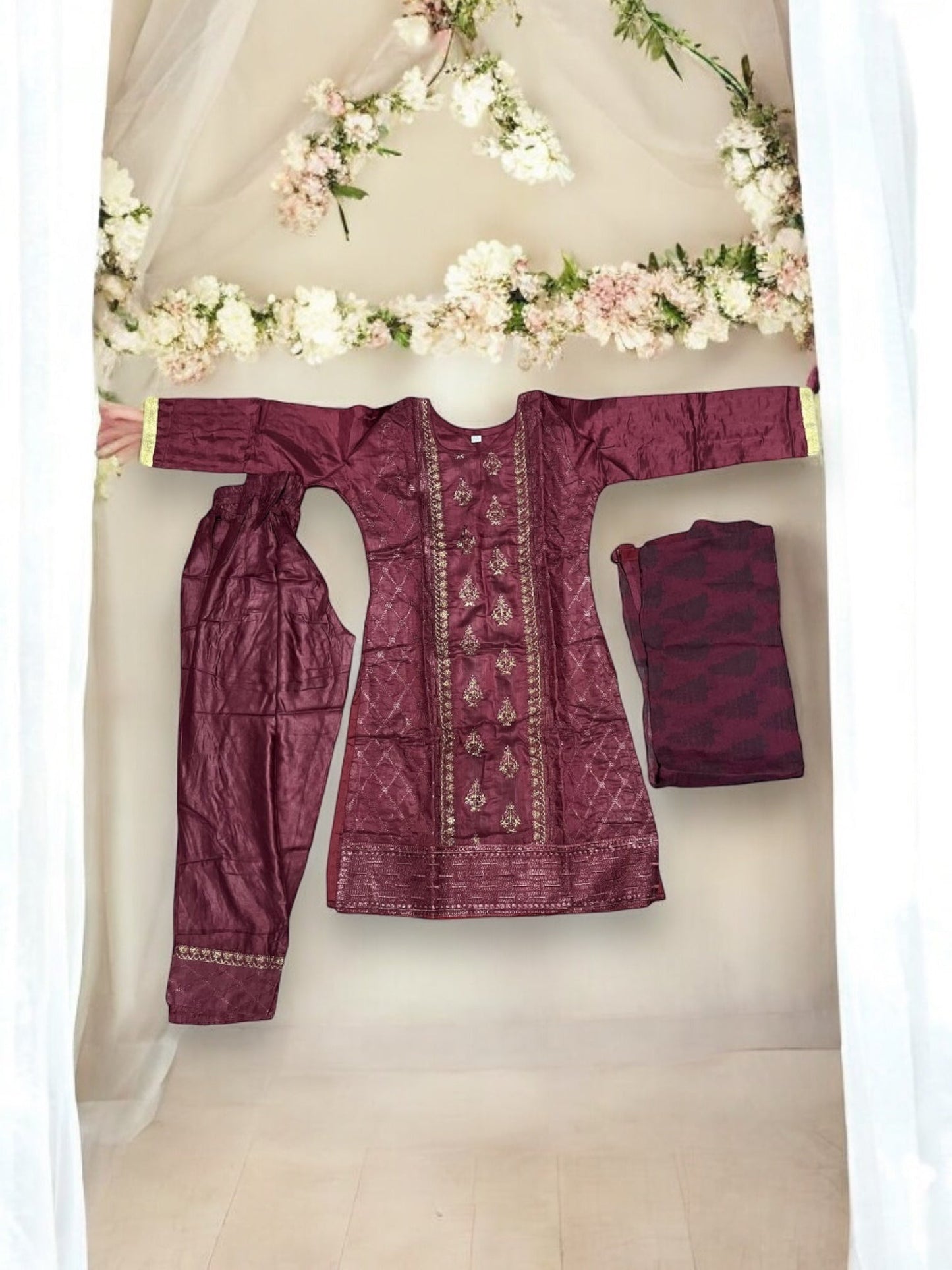 TRADITIONAL  COTTON SALWAR KAMEEZ SET FOR GIRLS - ETHNIC WEAR FOR KIDS- 10