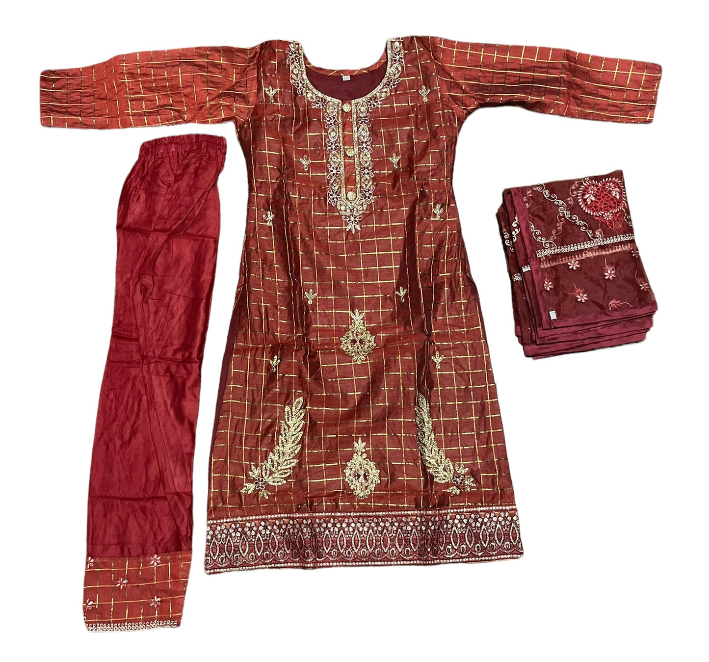 TRADITIONAL  COTTON SALWAR KAMEEZ SET FOR GIRLS - ETHNIC WEAR FOR KIDS- 12