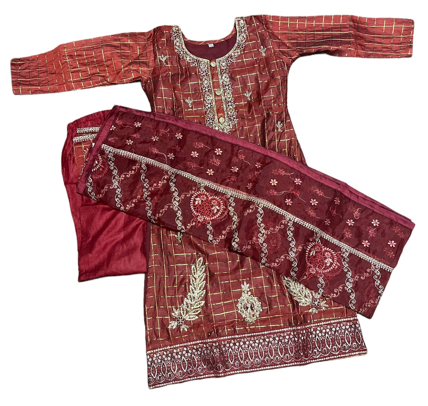 TRADITIONAL  COTTON SALWAR KAMEEZ SET FOR GIRLS - ETHNIC WEAR FOR KIDS- 12