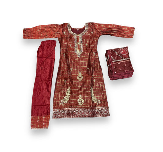 TRADITIONAL  COTTON SALWAR KAMEEZ SET FOR GIRLS - ETHNIC WEAR FOR KIDS- 12
