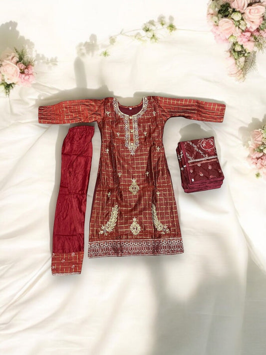 TRADITIONAL  COTTON SALWAR KAMEEZ SET FOR GIRLS - ETHNIC WEAR FOR KIDS- 12