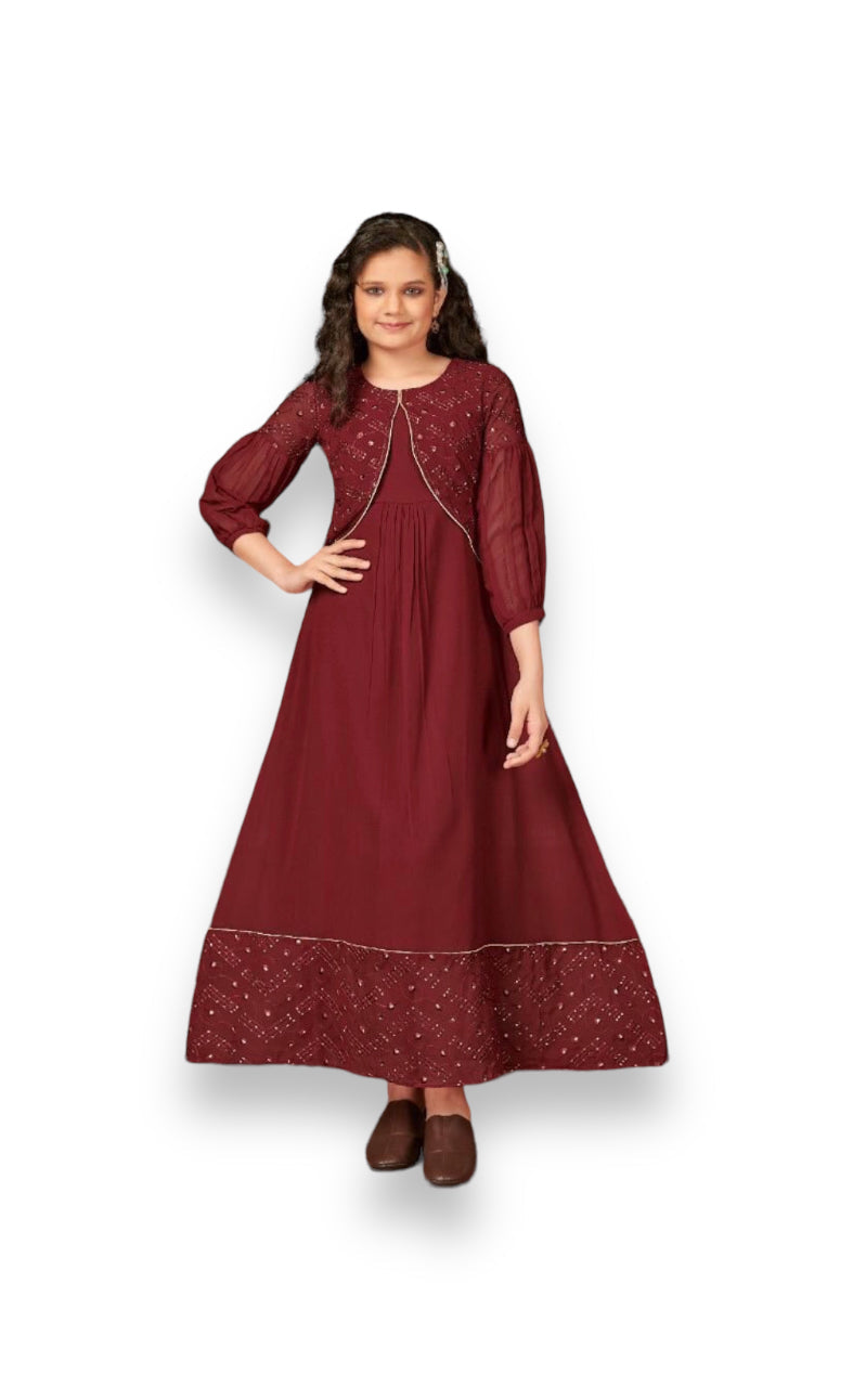 TRADITIONAL GOWN SUIT FOR YOUNG GIRLS - ETHNIC WEAR - B