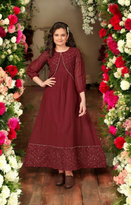 TRADITIONAL GOWN SUIT FOR YOUNG GIRLS - ETHNIC WEAR - B