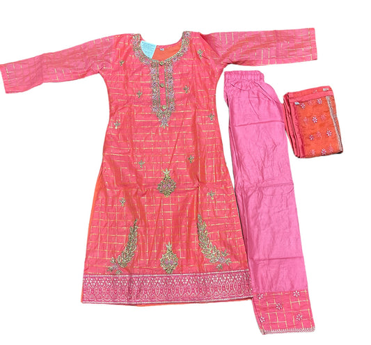 TRADITIONAL  COTTON SALWAR KAMEEZ SET FOR GIRLS - ETHNIC WEAR FOR KIDS- 14