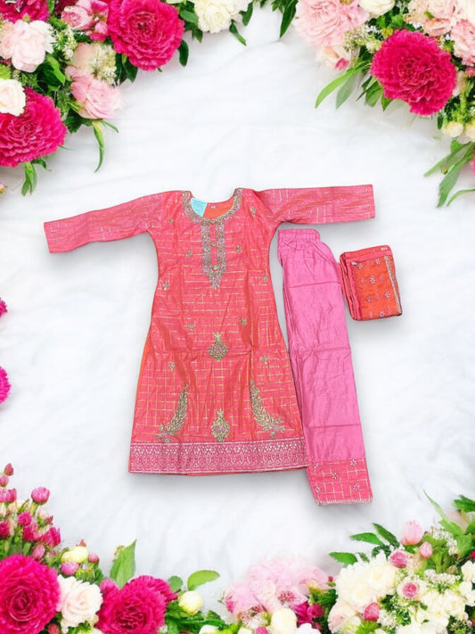 TRADITIONAL  COTTON SALWAR KAMEEZ SET FOR GIRLS - ETHNIC WEAR FOR KIDS- 14