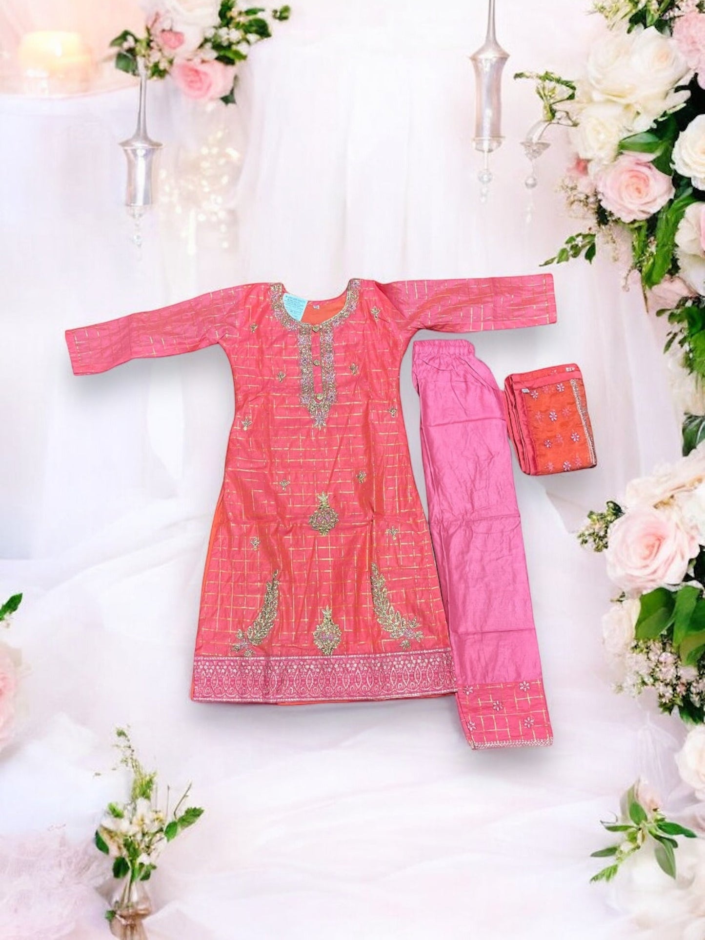 TRADITIONAL  COTTON SALWAR KAMEEZ SET FOR GIRLS - ETHNIC WEAR FOR KIDS- 14
