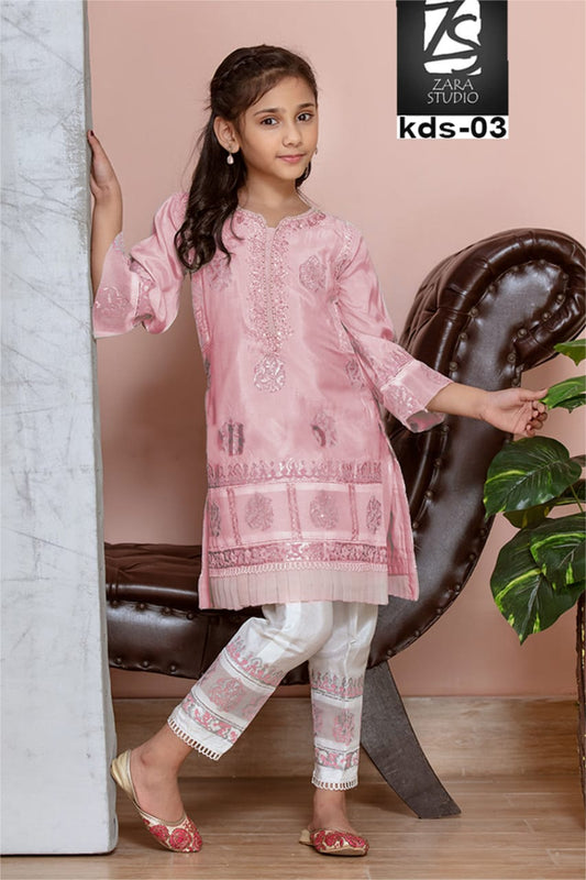 TRADITIONAL GEORGETTE SALWAR KAMEEZ FOR GIRLS - ETHNIC WEAR FOR KIDS- 01
