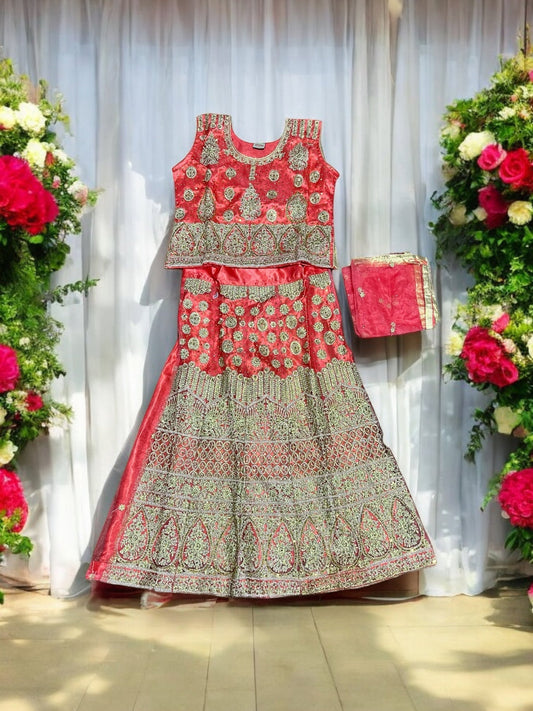 TRADITIONAL GIRLS LEHENGA CHOLI SET – ETHNIC WEAR FOR KIDS-032