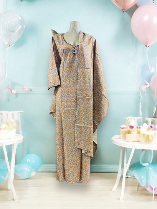 TRADITIONAL BD LINEN MAXI WITH MATCHING DUPATTA – ETHNIC WEAR FOR WOMEN - 108